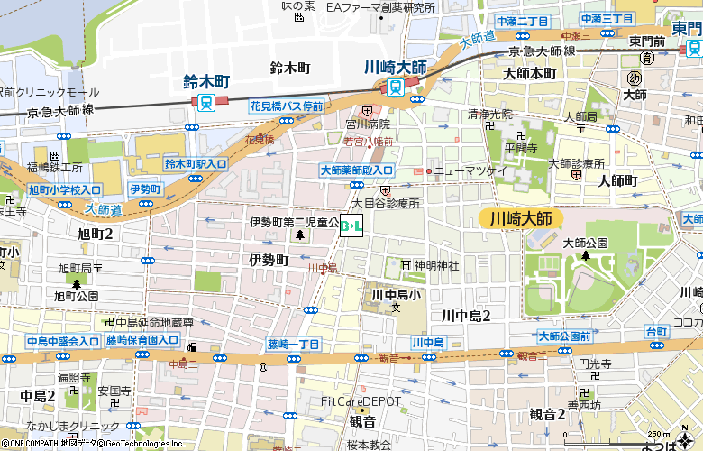 メガネストアー　川崎大師店付近の地図